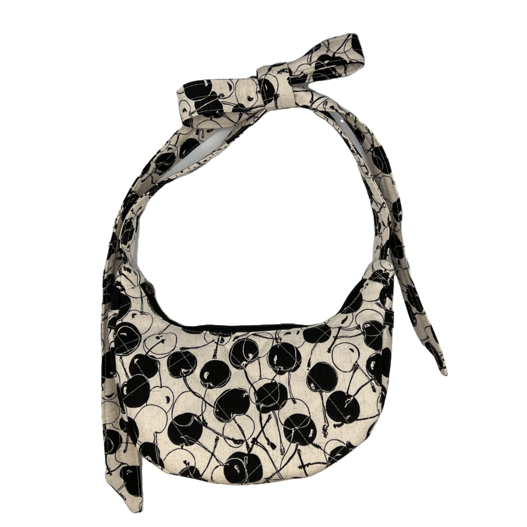b&w cherries banana bag