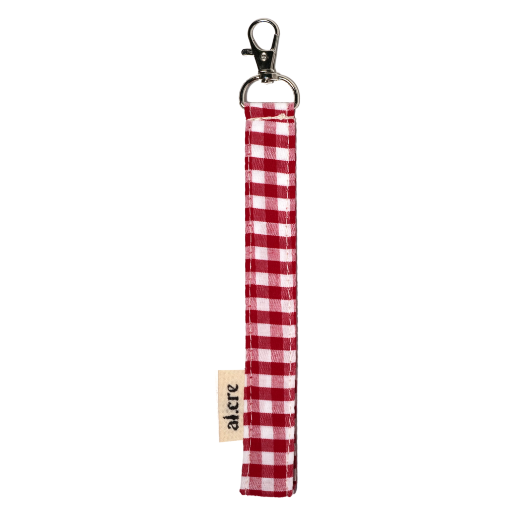 red picnic wrist keychain
