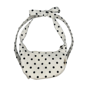 white polka dots banana bag
