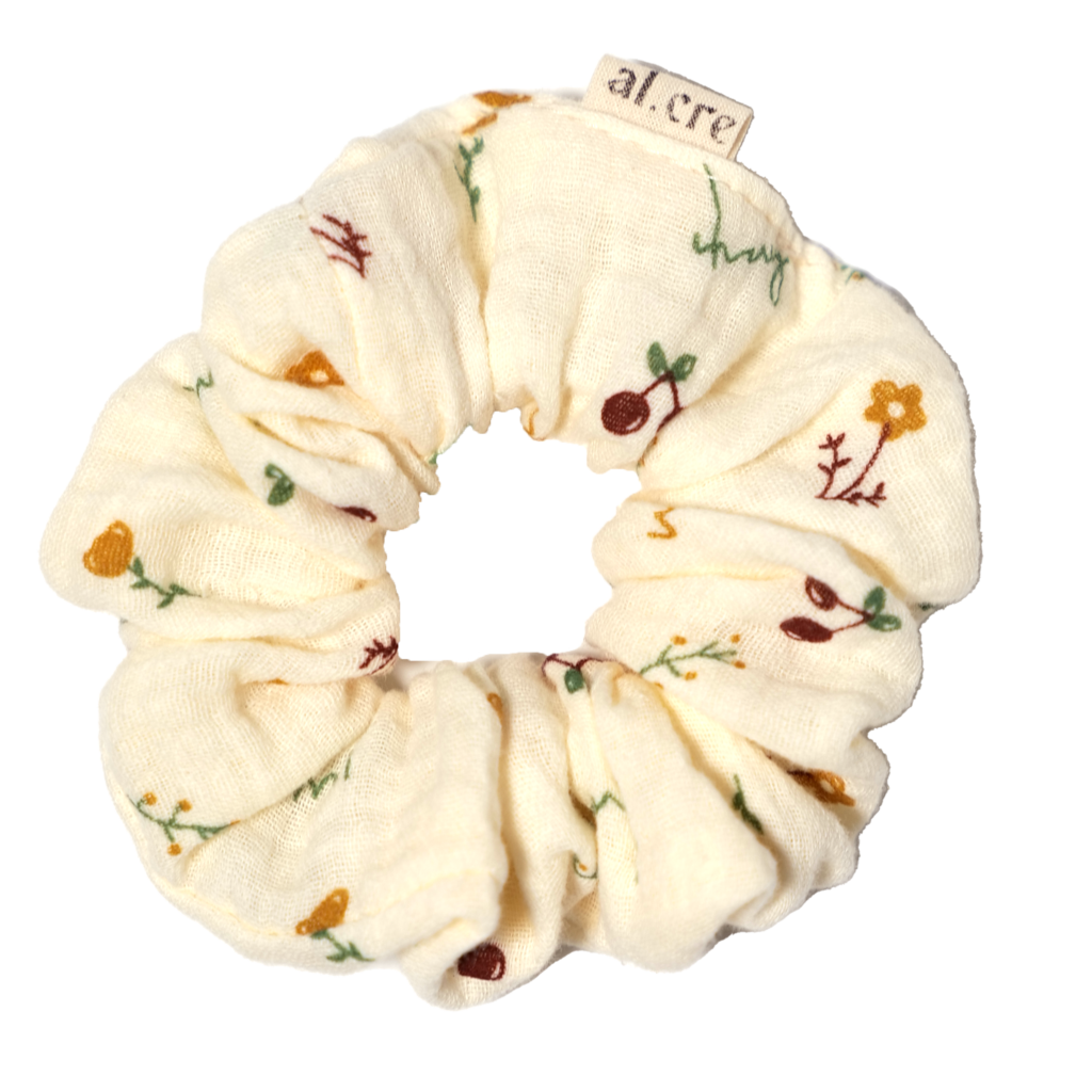 cherries and flowers scrunchie