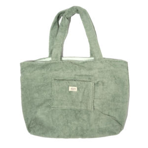 vintage mint towel beach bag with zipper