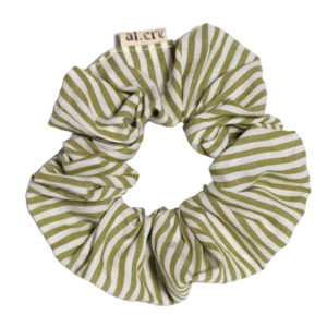 green stripes scrunchie