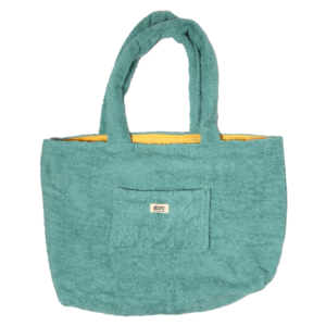 mint yellow towel beach bag