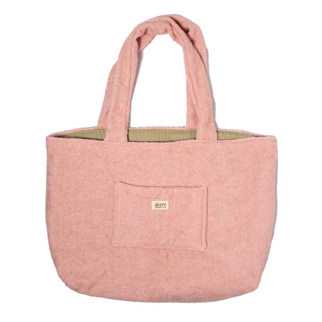 soft pink olive towel beach bag