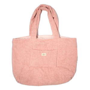 soft pink towel beach bag with zipper