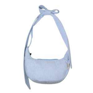 blue stripes banana bow bag
