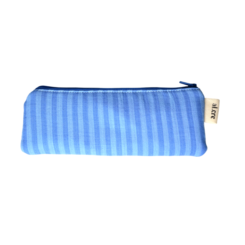 blue stripes pencil case