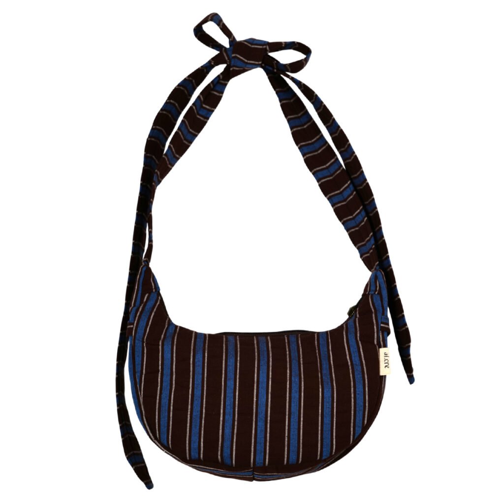 brown stripes banana bow bag