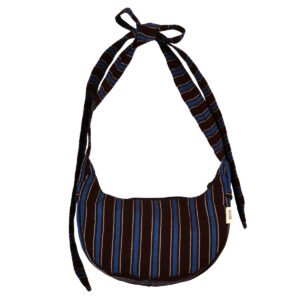 brown stripes banana bow bag