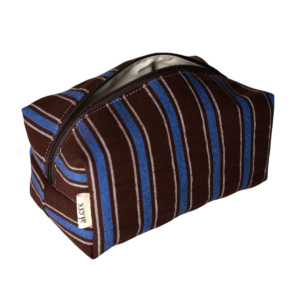 brown stripes maxi makeup bag
