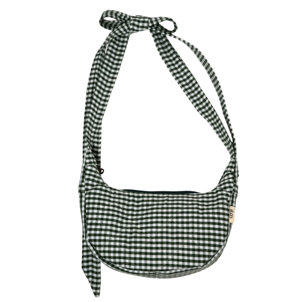 dark green picnic banana bow bag