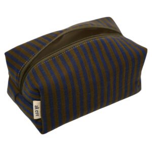dark matcha stripes maxi makeup bag
