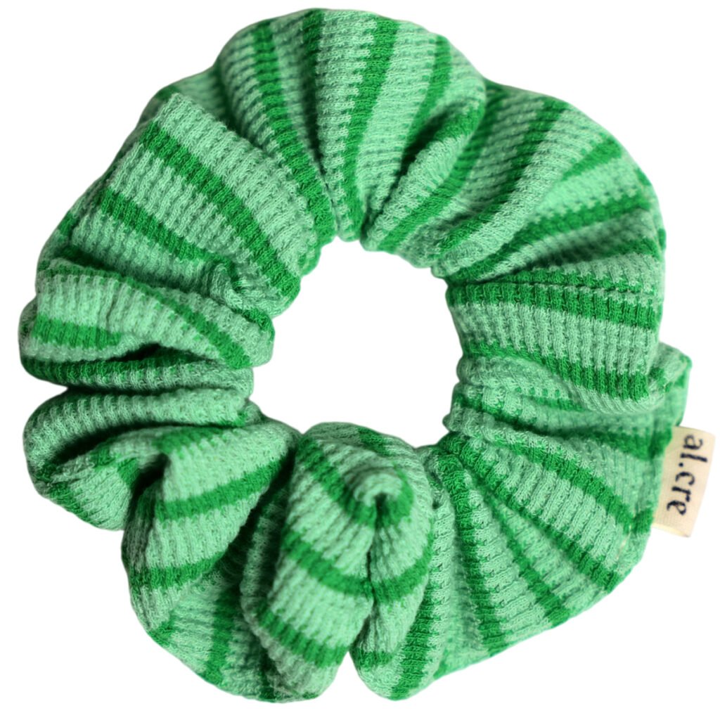 green stripes scrunchie