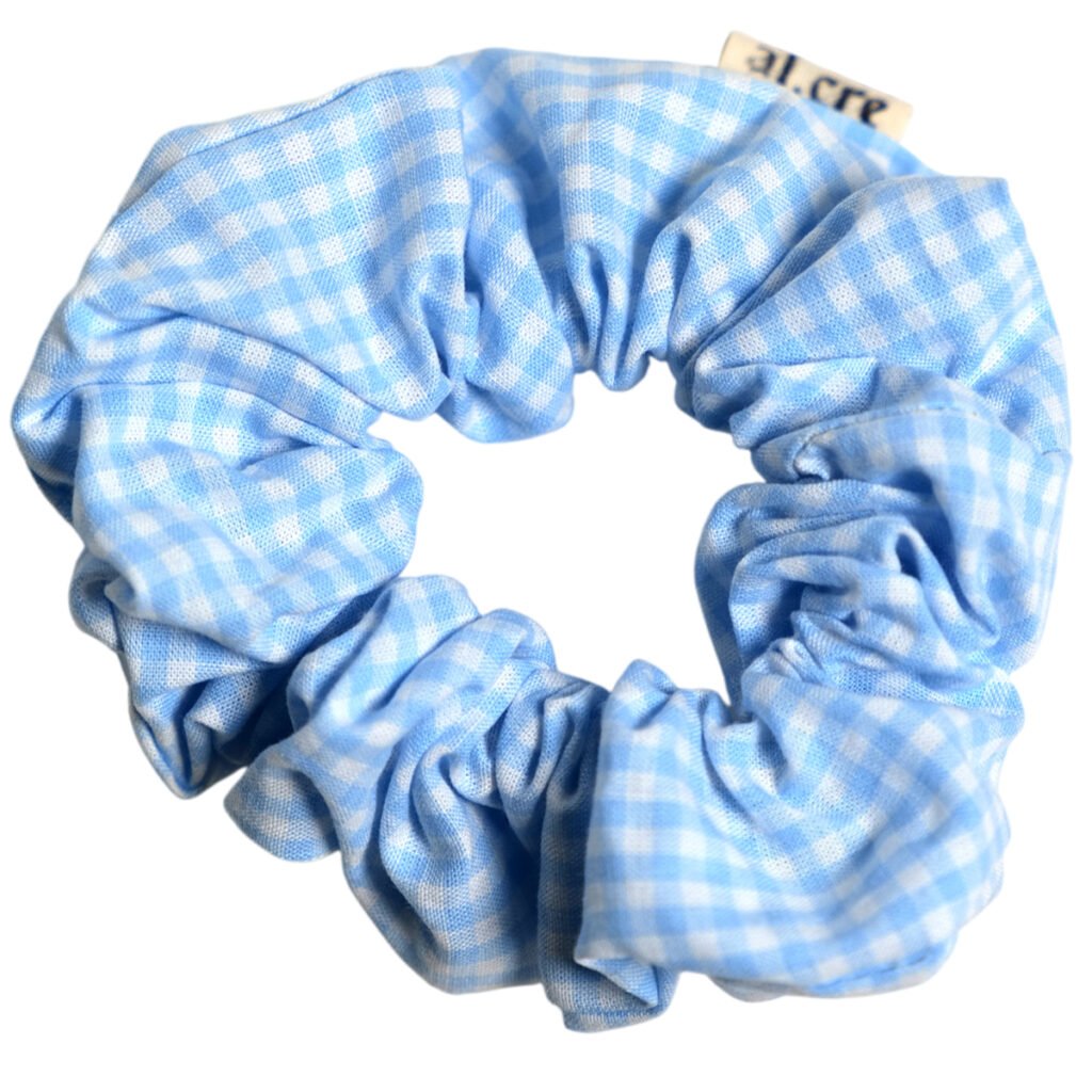 light blue picnic scrunchie