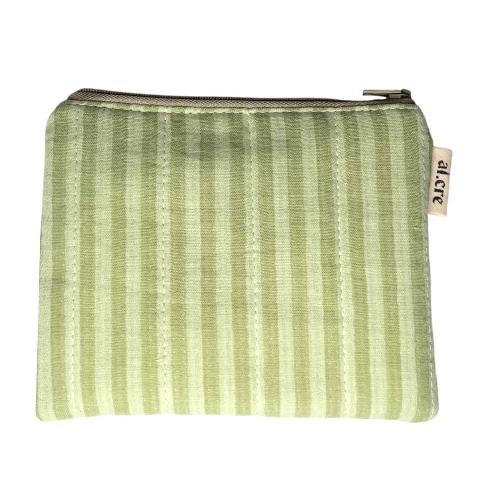 pistachio stripes medium pouch