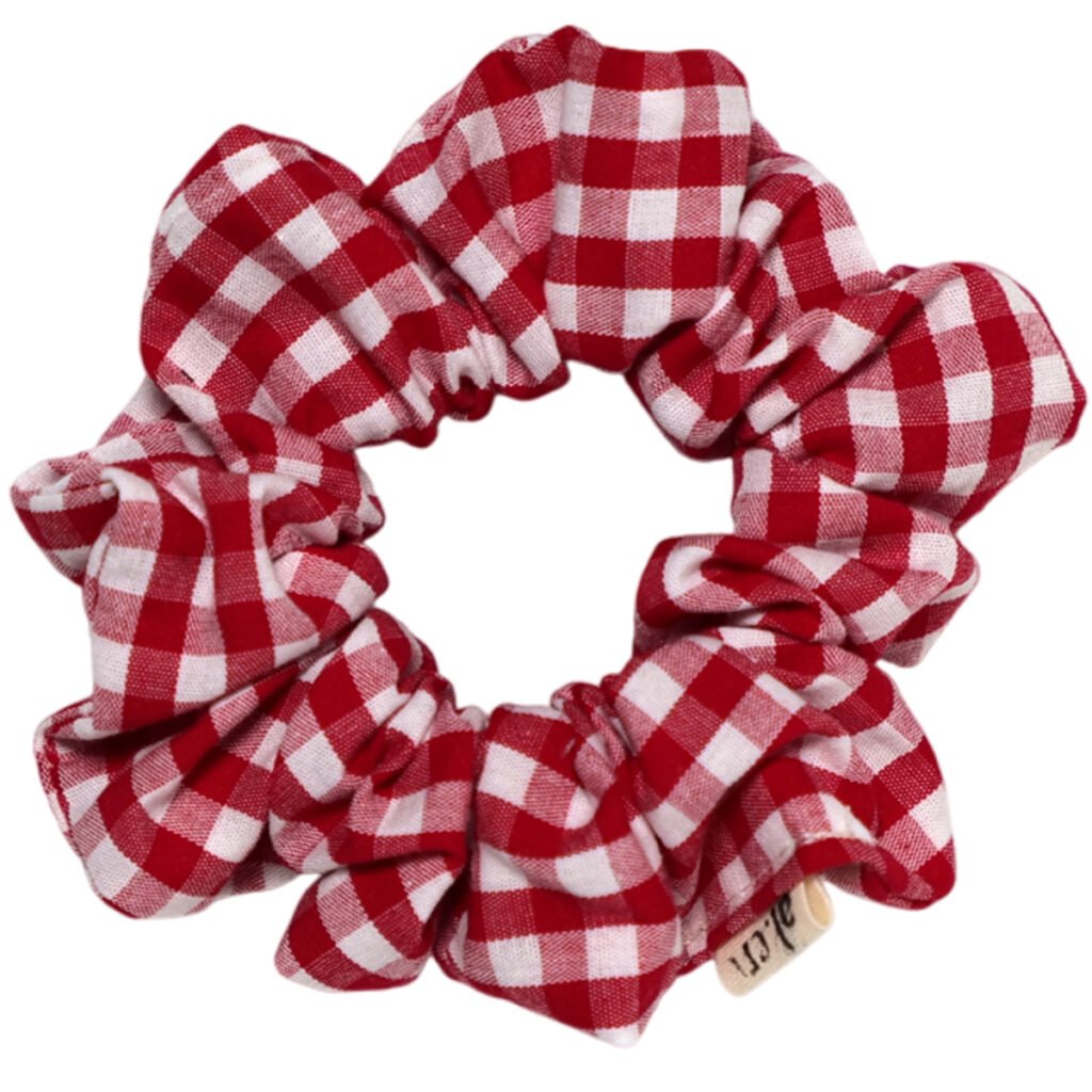 red picnic scrunchie